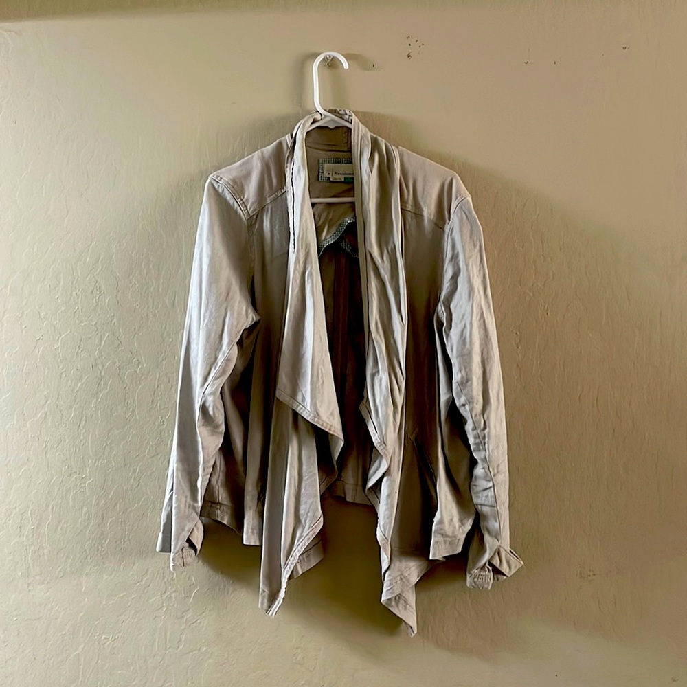 Anthro cream lightweight jacket